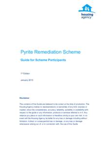 Pyrite Remediation Scheme Guide for Scheme Participants 1st Edition January 2015