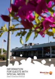 Information for guests with special needs Disability access facilitation plan  Mount Isa Airport
