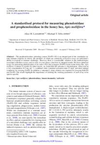 A standardised protocol for measuring phenoloxidase and prophenoloxidase in the honey bee, Apis mellifera