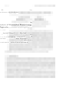 270  Genome Informatics 16(2): 270–Topology of Mammalian Transcription Networks