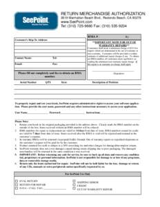 SeePoint Customer RMA Form Ver2.pub
