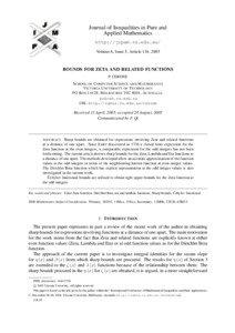 Journal of Inequalities in Pure and Applied Mathematics http://jipam.vu.edu.au/