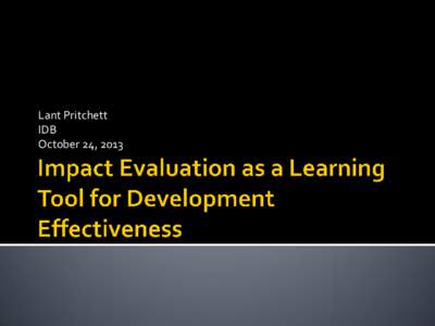 The next evaluation agenda: experiential learning in development projects