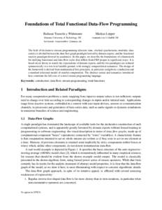 Foundations of Total Functional Data-Flow Programming Baltasar Tranc´on y Widemann Markus Lepper  Ilmenau University of Technology, DE