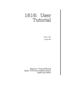 1616: User Tutorial VersionAugust 1993