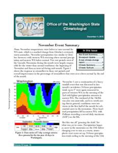!  ! Office of the Washington State ! Climatologist! December 4, 2015
