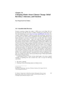 Chapter 14  Changing Minds About Climate Change: Belief Revision, Coherence, and Emotion Paul Thagard and Scott Findlay