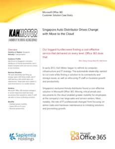 Singapore Auto Distributor Drives Change with Move to the Cloud
