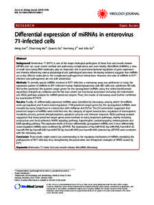 Differential expression of miRNAs in enterovirus 71-infected cells