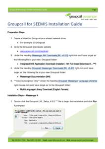 Groupcall Messenger SEEMIS Installation Guide of 12 Page 1  Groupcall for SEEMIS Installation Guide