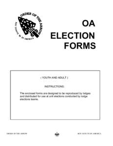 OA ELECTION FORMS ( YOUTH AND ADULT )