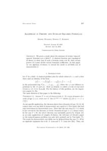 357  Documenta Math. Algebraic K -Theory and Sums-of-Squares Formulas Daniel Dugger, Daniel C. Isaksen