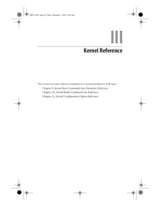 ,part3Page 85 Friday, December 1, :09 AM  III Kernel Reference  This section provides reference information on kernel parameters of all types.