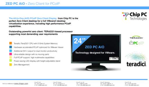 Computing / Thin clients / Teradici / VMware Horizon View / Chip PC / Multi-function printer