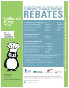 REBATES AVAILABLE IN GAS OR ELECTRIC: Gas	  Electric