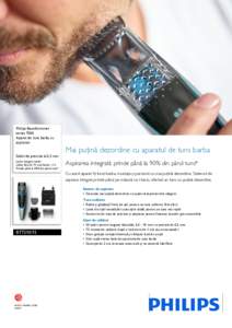 Philips Beardtrimmer series 7000 Aparat de tuns barba cu aspirator Setări de precizie la 0,5 mm Lame integral metal