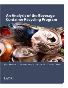 An Analysis of the Beverage Container Recycling Program MAC  TAY L O R
