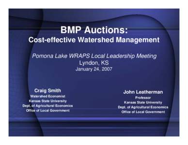 BMP Auctions: Cost-effective Watershed Management