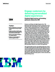 IBM Software  Solution Brief Engage customers by delivering personalized