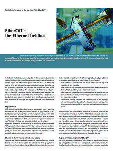 EtherCAT – the Ethernet fieldbus