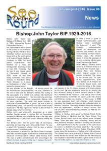 July/August 2016 Issue 06  News The Diocese of St Albans in Bedfordshire, Hertfordshire, Luton & Barnet  Bishop John Taylor RIP