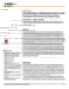 The Heritability of Shell Morphometrics in the Freshwater Pulmonate Gastropod Physa