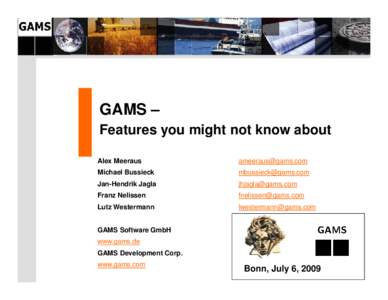 GAMS – Features you might not know about Alex Meeraus [removed]