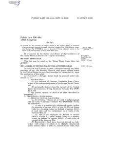 PUBLIC LAW 106–484—NOV. 9, [removed]STAT[removed]Public Law 106–484 106th Congress