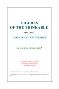 FIGURES OF THE THINKABLE INCLUDING