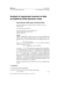 Analysis of regularized inversion of data corrupted by white Gaussian noise