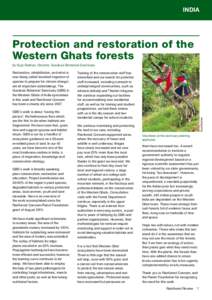 INDIA  Protection and restoration of the Western Ghats forests  by Supi Seshan, Director, Gurukula Botanical Sanctuary