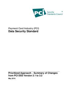 Payment Card Industry (PCI)  Data Security Standard Prioritized Approach – Summary of Changes from PCI DSS Version 3.1 to 3.2