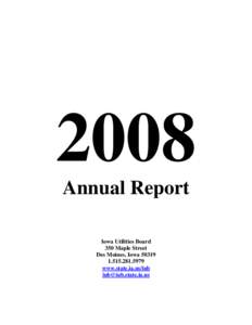 Calendar Year 2002 Annual Report of the Iowa Utilities Board
