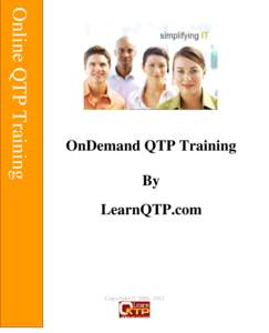 Online QTP Training  OnDemand QTP Training By LearnQTP.com