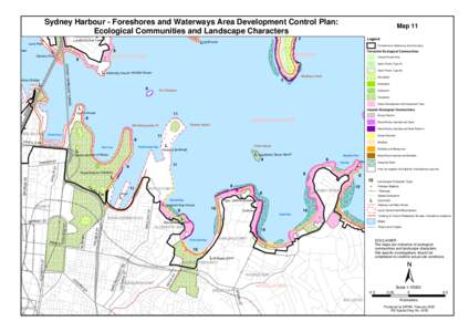 Sydney Harbour - Foreshores and Waterways Area Development Control Plan: Ecological Communities and Landscape Characters KIRRIBILLI Loretto School Tower  Legend