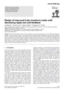 www.ietdl.org Published in IET Communications Received on 29th September 2013 Revised on 16th December 2013 Accepted on 26th January 2014 doi: iet-com