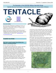 ISSNTentacle No. 17, supplement—February 2009 The Newsletter of the IUCN/SSC Mollusc Specialist Group Species Survival Commission  International Union for Conservation of Nature