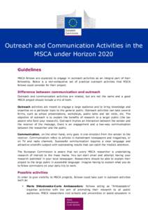 Outreach and Communication Activities in the MSCA under Horizon 2020