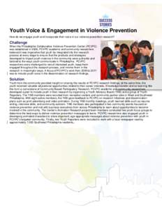 Youth Voice & Engagement in Violence Prevention