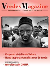 VredesMagazine Jaargang 4 nummer 1 1e kwartaalPrijs euro 2,50