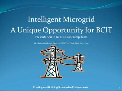 British Columbia Institute of Technology / Education in Canada / BCIT / Distributed generation / Provinces and territories of Canada / British Columbia / Hassan Farhangi / Iranian people