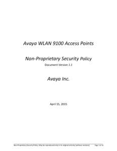 Microsoft Word - 1c - FIPS Avaya Draft Security Policy Jan2015 v4.docx