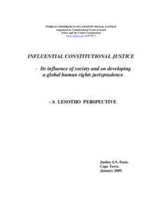 WORLD CONFERENCE ON CONSTITUTIONAL JUSTICE