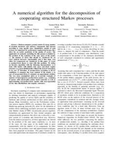 Probability and statistics / Markov chain / Matrix / Continuous-time Markov process / Hessenberg matrix / Dimensional analysis / Normal distribution / Ring theory / Statistics / Markov processes / Algebra