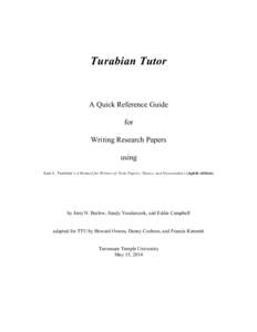 Turabian Tutor  A Quick Reference Guide for Writing Research Papers using