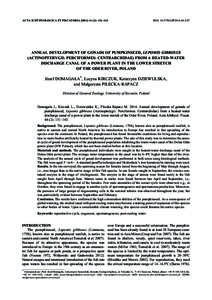 ACTA ICHTHYOLOGICA ET PISCATORIA[removed]): 131–143  DOI: [removed]AIP2014[removed]ANNUAL DEVELOPMENT OF GONADS OF PUMPKINSEED, LEPOMIS GIBBOSUS (ACTINOPTERYGII: PERCIFORMES: CENTRARCHIDAE) FROM A HEATED-WATER