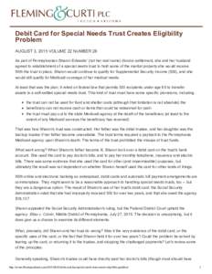 Debit Card for Special Needs Trust Crea...lder Law Issues — Fleming & Curti, PLC