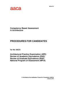 NCSA PC  Competency Based Assessment in Architecture  PROCEDURES FOR CANDIDATES