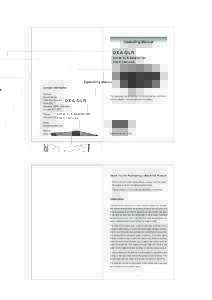 Operating Manual  DXA-SLR Active XLR Adapter for DSLR Cameras