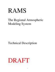 RAMS The Regional Atmospheric Modeling System Technical Description